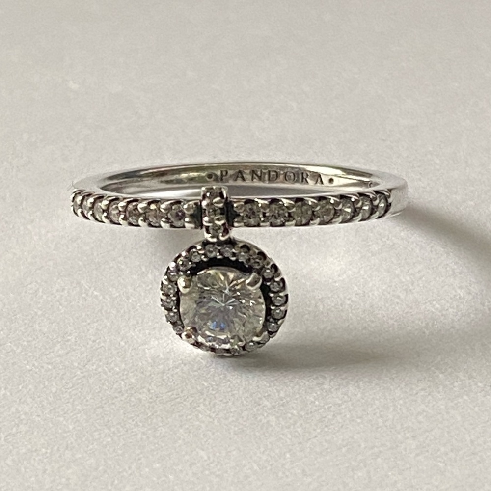 Pandora Round Dangle Sparkle Ring